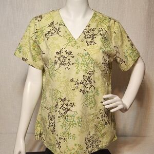 SB Scrubs Green Floral Branches Medium
